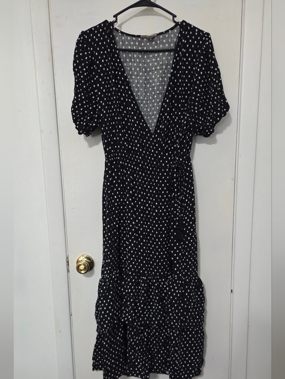 Knox Rose Black & White Wrap Maxi Dress – Size XL
